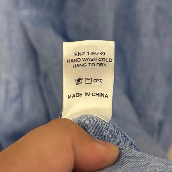 Tuckernuck Pomander Place Blue Jolene Chambray Midi Shirt Dress Size XL - Picture 12 of 12